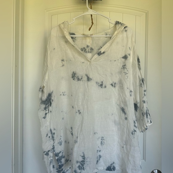 C&C California 100% Linen Tie Dye Tunic 1X - Picture 10 of 11